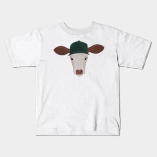 Bull Wearing a Ball Cap Kids T-Shirt